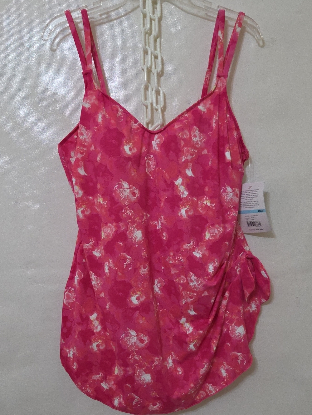 Maxine of Hollywood Women's Pink One Piece Minimizer Bathing Suit - Size 20W NEW